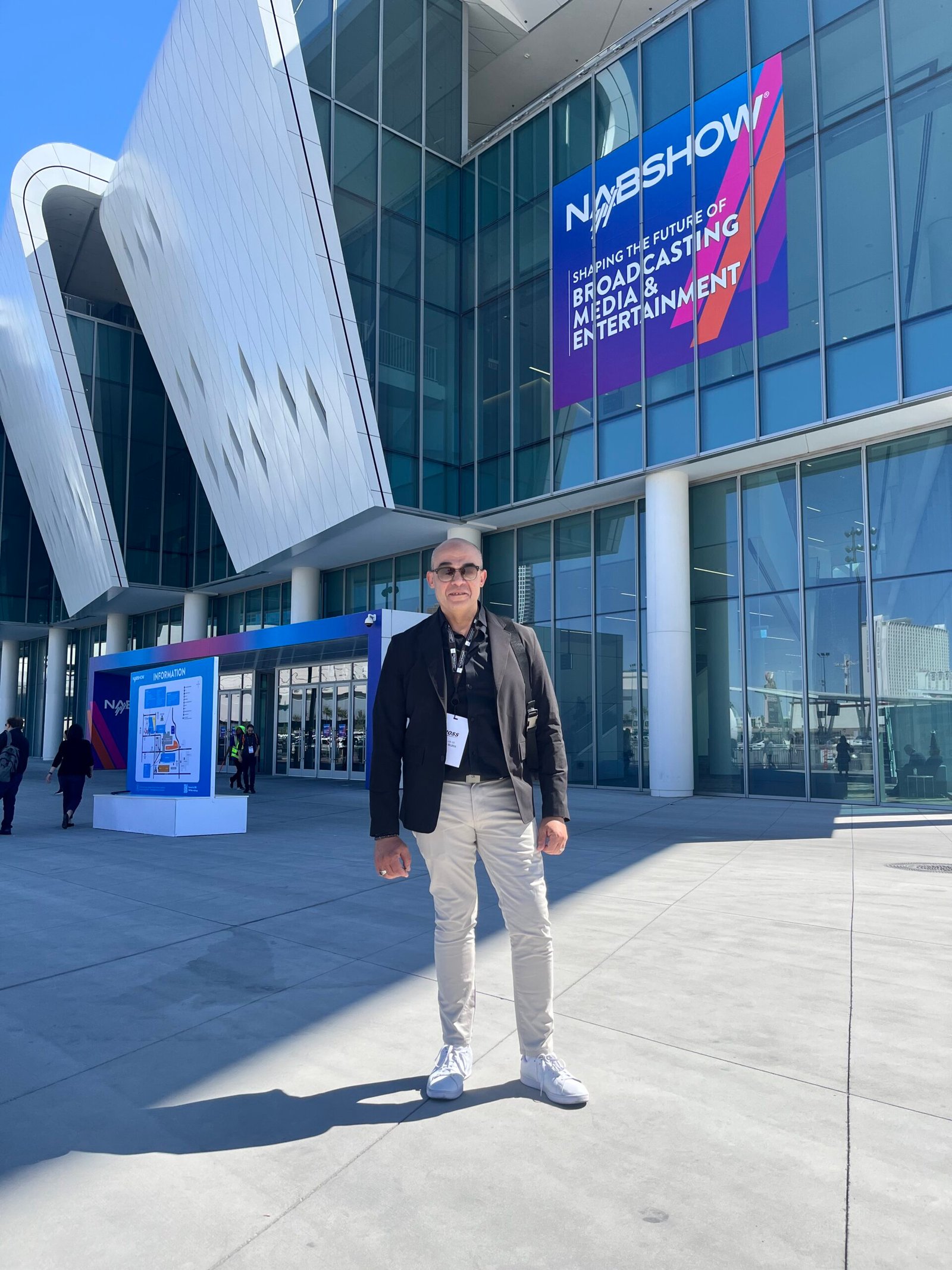 Ayman Radwan at the NAB Show Las Vegas, gaining insights into global trends in broadcast media, OTT, cloud, and AI to guide EMPC’s studio modernization strategy.